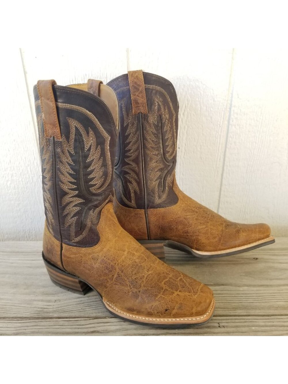 Ariat Brown & Dark Brown Western Cowboy Boots